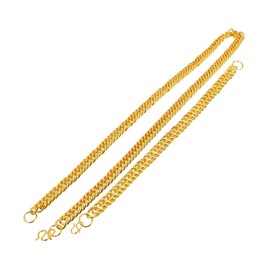 jojofuny Hip-hop Style 2pcs Set String Bracelets and Chain for Men Gold Male Necklace Decorative Jewelry