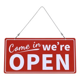 PATIKIL Open and Closed Sign, PVC Double Sides Hanger Will Return Time with Hanging Chain for Office Business Store Cafe, Multicolor
