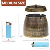 Ashtray with Lid for Outside Patio, Windproof Ash Tray, Bronze