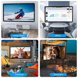 120 in Portable Projection Screen 16:9 4K HD Foldable Anti-Crease Movie Screen Indoor Outdoor Projection Screen Double Sided Projection for Home Theater Backyard
