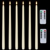 Homemory 15 inches Real Wax Flameless Taper Candles with Remote