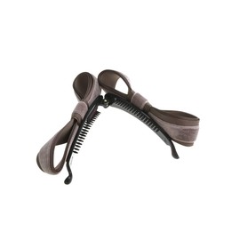 VingTAINE H7312-MOC Velvet Grosgrain Twist Ribbon Banana Clip, Elegant, Adult, Cute, Hair Accessory