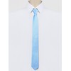 [Allegra K] Men's Necktie Low Tie Flat Stripe Adjustable Zipper