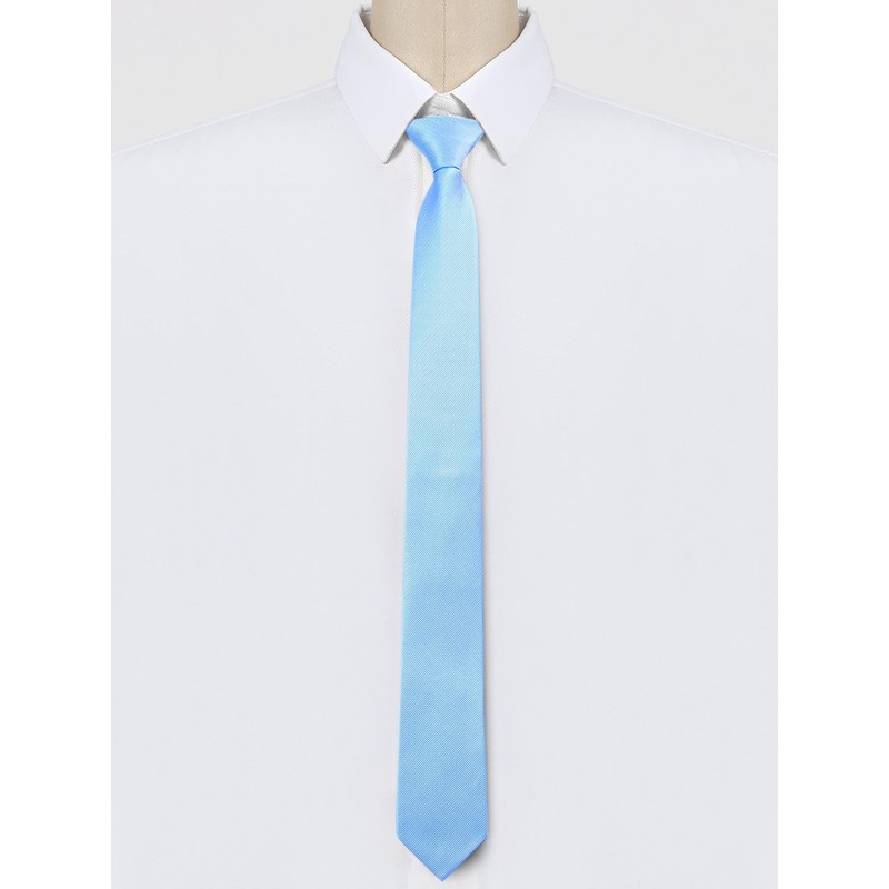 [Allegra K] Men's Necktie Low Tie Flat Stripe Adjustable Zipper