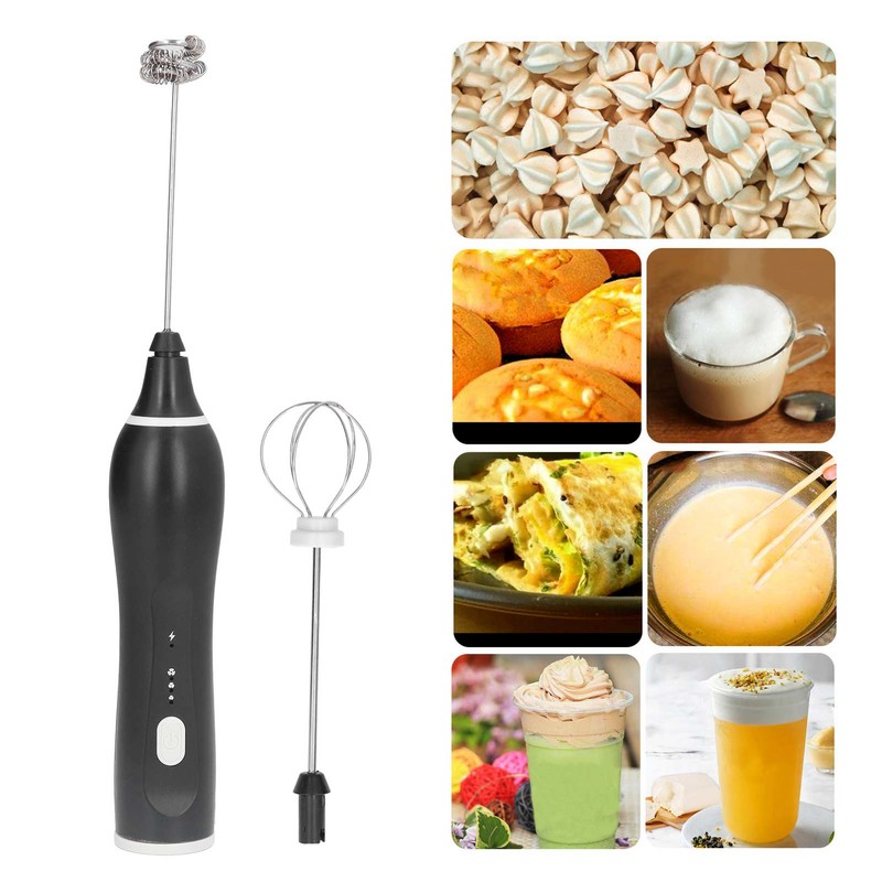 Electric Handheld Mixer USB Rechargeable 3 Level Speed Adjustable Low