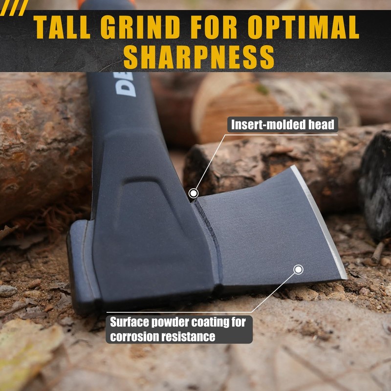 X25 Wood Splitting Axe, 28” Camping Outdoor Hatchet for Wood