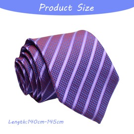 Xgvzs 1PCS Men Ties Business Tie Cuff Set Formal Wedding Used for Tooling for Men Boyfriend Gift Sets (PurpleStripes)