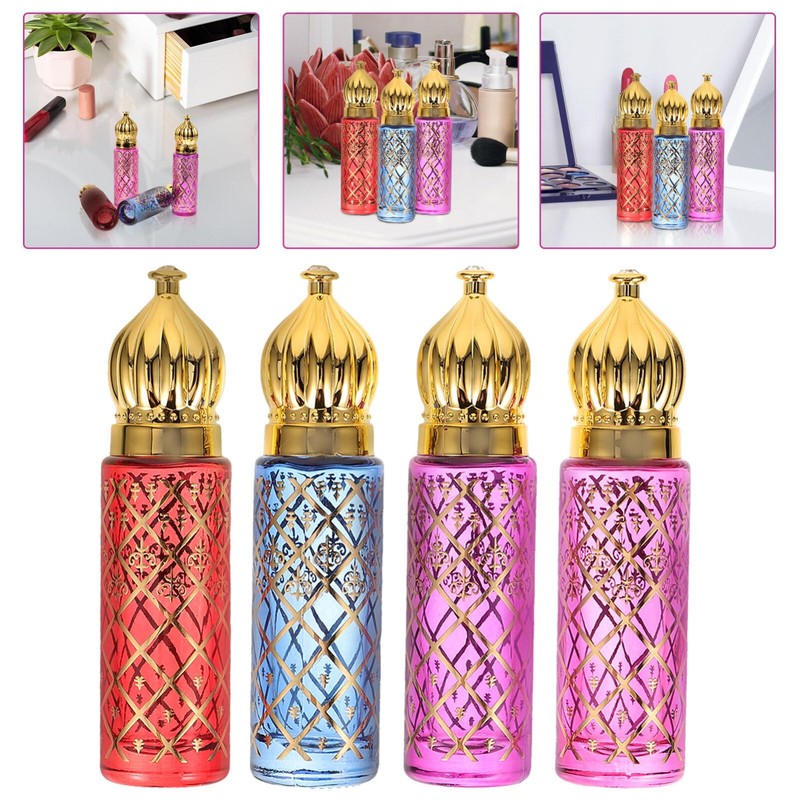 TOVINANNA 6ml Essential Oil Roller Bottle Set 4pcs Empty Bottles