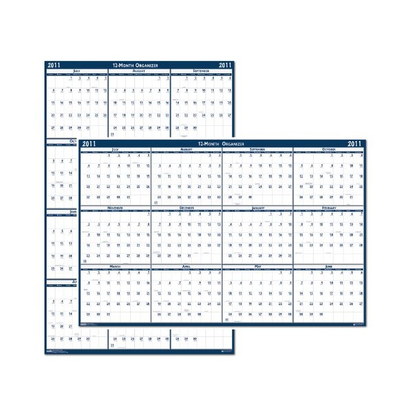 House of Doolittle Laminated Write-On/Wipe-Off Wall Planner, January 2011 to