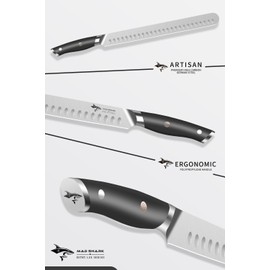 MAD SHARK Brisket Slicing Knife - 10 inch Premium BBQ Knife Full Tang Design Meat Carving Knife, Razor Sharp Knife for Slicing Meats, Fruits, Roasts and Vegetables with Gift Box