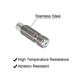 Saiper V6 Stainless Steel Throat Tube with Teflon(6pcs), All-Metal Hot End 1.75mm for E3D V6 Makerbot Reprap 3D Printers Accessories