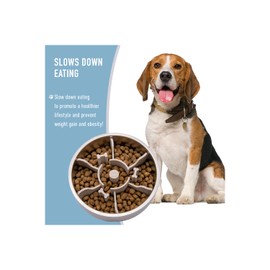 FRONT ROW 3-in 1 Premium Dog Bowl, w/Double Wall Stainless Steel Vacuum Insulated Dog Bowl, Suction Cup Silicone Slow Feeder Insert, Ergonomic Bowl Stand, Anti-Slip Base, 4 Cups 32 Fl Oz (Sand)