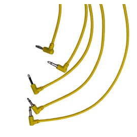 Starving Students Music Supplies Luigis Modular M-PAR Right Angled Eurorack Patch Cables - Package of 5 Yellow Cables, 12 (30 cm)
