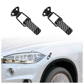 2PCS Car Bumper Clips Hook Lock,Carbon Fiber Hood Pins Toggle Clamp for Quick Fix & Release,Universal Car Accessories Bumper Security Hook Lock Clips for Bumper Fender Tailgate (Small)