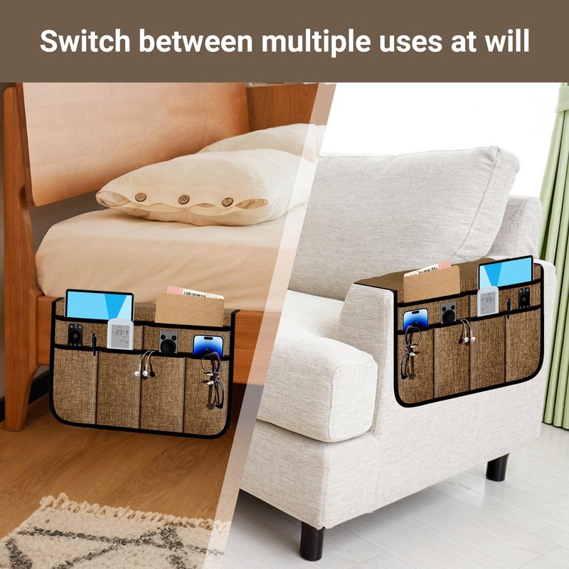 Meeall Armchair Caddy & Remote Control Holder for Couch &