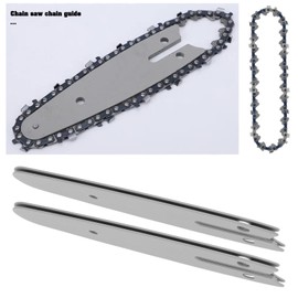 YINETTECH Pack of 2 4 Inch Chainsaw Chain Guide Rail Manganese Steel Guide Plate for Electric Chainsaws for Mini Hand Loader Chainsaw Woodworking Trimming Garden Chainsaw