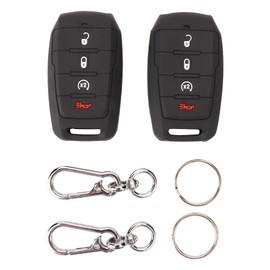 Laisiou Silicone Remote Key Fob Cover Case Protector for Ram 1500 2500 3500 2019 2020 2021 2022 2023 2024 2025 4 Buttons Smart Key (Black)