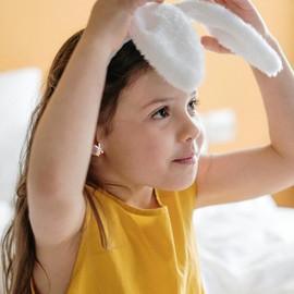 Cute Easter Bunny Earrings for Women,Sparkling CZ Tiny Easter Animal Rabbit Earrings,Small Animal Easter Stud Earrings Jewelry (A)