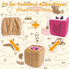 LeoTube Plush Cover for Toniebox Audio Player Starter Set, Protective Sleeve Case Compatible with Tonie Box, Story Telling Toys Accessory (Case Only) (Brown)