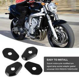 BNOYONERAS Pack of 4 Indicator Brackets for Motorcycle, Motorcycle LED Indicator Holder, 4 Pack Aluminium Mounting Plates, Front or Rear Mounting Plates, Compatible with Suzuki (Black)