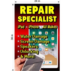 BiggyGraphics NEW!  PERFORATED WINDOW VINYL DECAL  2' X  3' CELL PHONE REPAIR UNLOCKING NEW!