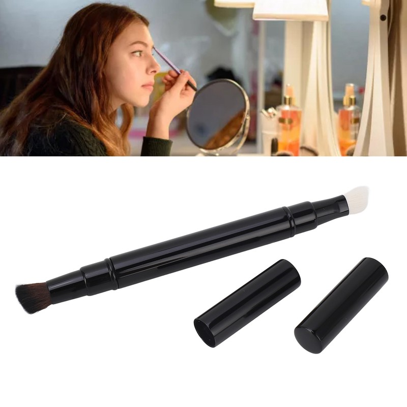 Retractable Makeup Brush Dual Ended Soft Wool Hair Portable Shadow