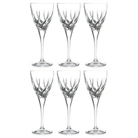 Barski Wine Glass - Goblet - Red Wine - White Wine - Water Glass - Stemmed Glasses - Set of 6 Goblets - Crystal like Glass - 6 oz. Beautifully Cut Designed Made in Europe