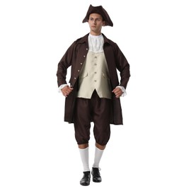 OEBLD Benjamin Franklin Costume Men Colonial Adult Colonial Deluxe wax museum project