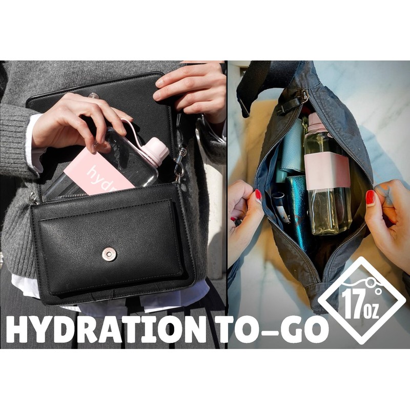 hydr | 17oz Flat Water Bottle For Purse & Flexible