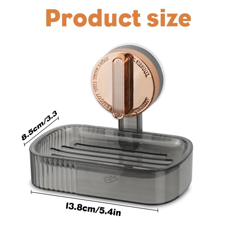 SUPERFA Suction Soap Dish for Shower, Vacuum Suction Soap Holder