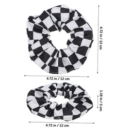 PACKOVE 2 Pcs Checkered Elastic Hair Ties for Women Soft Ponytail Holders with Chessboard Pattern Gentle Hair Comfortable Scrunchies for Daily Style and Party Accessories