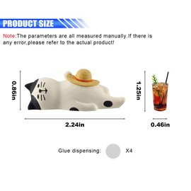 Cute Cat and Iced Americano Car Dashboard Trim Accessories, Funny Resin Car Rearview Mirror Decorations, Universal Auto Interior Desk Office Ornament for Men Women Present (Lying Cat)