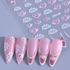 3 Sheets Flower Nail Stickers 3D French Nail Art Stickers
