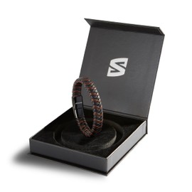 SERASAR Mens Brown Bracelets 23cm Bracelet Men Gift-Box Genuine-Leather Cowhide Braided Magnetic-Clasp Multi-Layer Wrap Rope Man Mans Male Boy Boys Band Jewellery Magnet Accessories