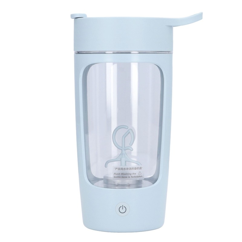 Electric Shaker Bottle 650mL USB Charging Portable Blue BPA Free