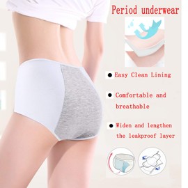 Demifill Teen Girls Period Underwear Cotton Soft Women Panties For Teens Briefs XL Black