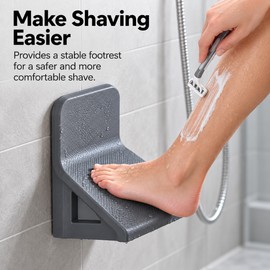 Bathroom Foot Rest for Body Cleaning – Freestanding Plastic Single-Tier Foot Support for Shower and Bathroom Use (2 pcs - Gray)