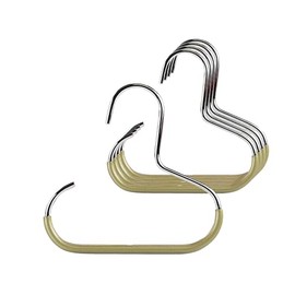 Mawa Scarf, Shawl, Belt, and Accessory Organizer, Non-Toxic Metal Hanger with Grip Coating, Easy Access Open Hook, Model G-1 Space Saving Design, Set of 5, Gold