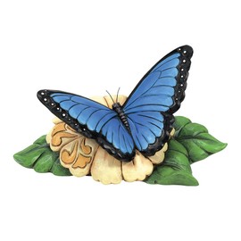 Enesco Jim Shore Heartwood Creek Mini Blue Morpho Butterfly Figurine- Stone Resin Hand Painted Crafted Collectible Decorative Animal Mini Figurines Home Decor Statue, 3 Inch