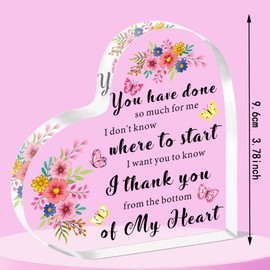 SMARGO Thank You Gift for Women Inspirational Appreciation Gift for Friends Teacher Birthday Gift for Her Acrylic Appreciation Table Decor Centerpiece Office