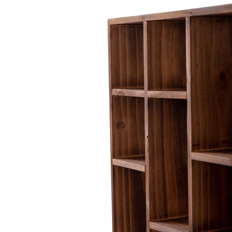SOFE Small Brown Wood Shadow Box with Shelves, 3 Tier