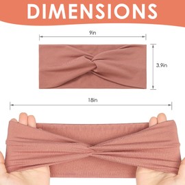 Panleding 12 Pcs Stretchy Headbands for Women, Absorbed Sport Headband Soft Twist Knotted Headbands for Daily Life Yoga