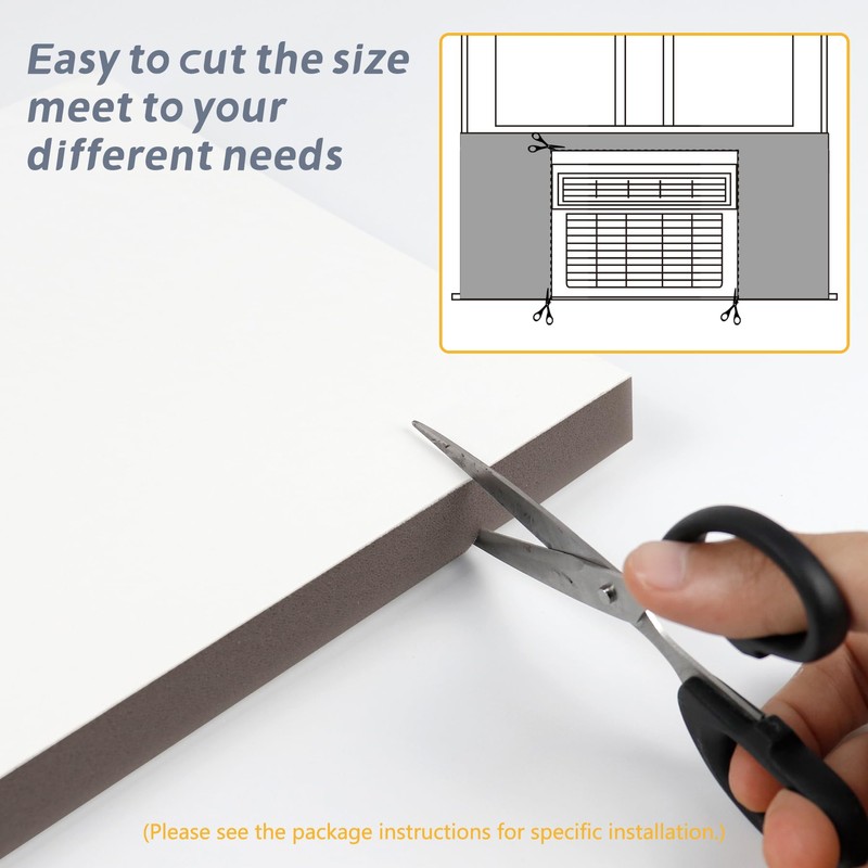 Flamorrow Window Air Conditioner Side Foam Panel, Full Surround Insulation