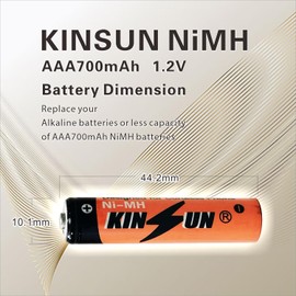 KINSUN AAA 700mAh 1.2V NiMH Rechargeable Batteries for Outdoor Solar Garden Lights Landscape Pathway Driveway Walkway Backyard Patio Lawn Porch Fence Lights (16 Pieces)