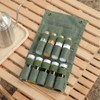 Outdoor Spice Bottle Bag Foldable 9 Pockets Portable Canvas Seasoning