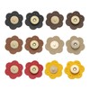 sourcing map 6 Pcs Leather Snaps Buttons, Magnetic Purse Snap Clasps Bag Fastener Clasp for DIY Bags Clothes Accessories Hand Sewing, Black/Light Brown/Khaki/Dark Brown/Red/Yellow (Plum)