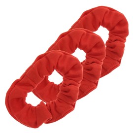 Topkids Accessories Women Girls Kids Soft Jersey Hair Scrunchies Scrunchies 3 Pieces (Red)