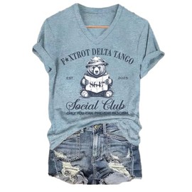 Foxtrot Delta Tango Social Club Shirt Only You Can Prevent Fascism T-Shirt 86 47 Tshirt Only You Can Prevent Fascism Tee 86 47 Fdt Bear Resist Tops Sky