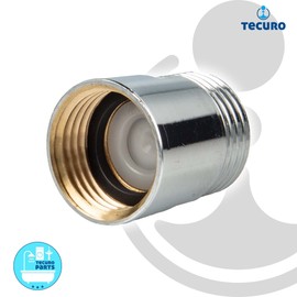 tecuro - Backflow preventer - for mounting on bath and shower fittings - connection 1/2 inch - brass high-gloss chrome-plated - incl. seal - 66110