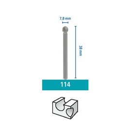 Dremel 114 Milling Cutting Bits in 2-Pack Accessory Set - 2 Ball-shaped High-Speed Cutters with 7.8mm Working Diameter
